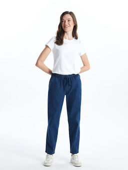 Beli Lastikli Straight Fit Kad?n Jean Pantolon