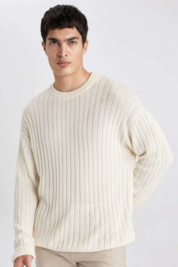 Relax Fit Bisiklet Yaka Basic Duz Triko Kazak - Defacto фото 5