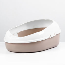 Лоток для кошек «Космо, 51.9×37.8×21.3 см, с сеткой и бортом, пластик, коричневый