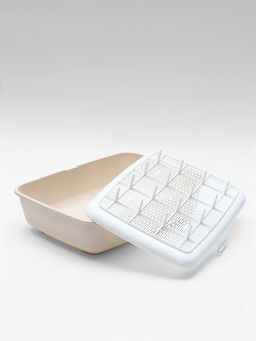 Лоток для кошек ALTA, 50×38×13.5 см, с сеткой, плвстик, белый, бежевый