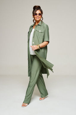 Костюм 6336 хаки, Брюки, Блуза, Топ - Beautiful and free фото 12