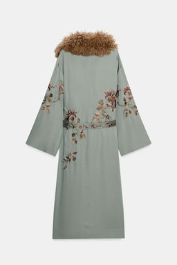 FAUX FUR COLLAR KIMONO ZW COLLECTION LIMITED EDITION - Zara фото 6