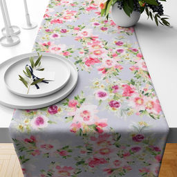 Скатерть-дорожка на стол 145х50см Ванда, хлопок Премиум 186г/м2, упаковка классическая 28х41см, Домашняя мода (Россия)