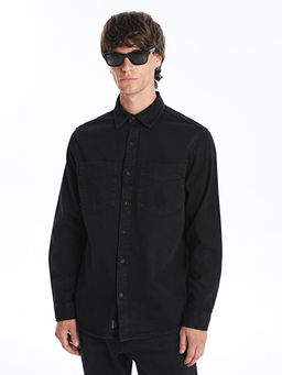Slim Fit Uzun Kollu Erkek Jean G?mlek