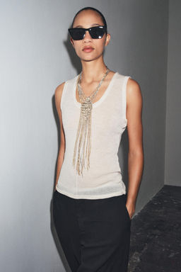 SLEEVELESS WOOL BLEND TOP - Zara фото 4