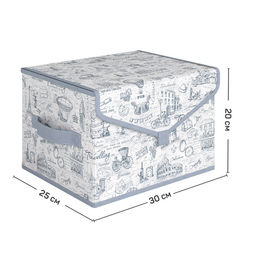 VAL TI-BOX-TS Короб стеллажный с крышкой, малый, 30*25*20 см, TRAVELLING INDIGO, шт
