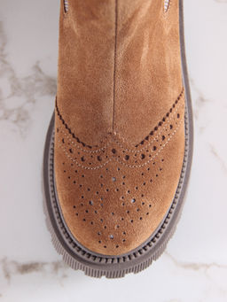 Челси 360.P.taskanaka.Серо-коричневая замша/шерсть