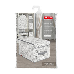 Короб стеллажный с крышкой, большой, 30*40*25 см, VINTAGE GREY, шт - Valiant фото 6