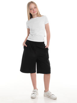 Футболка для девочки скимс для школы с коротким рукавом 22-7694 черный - Mini maxi фото 19