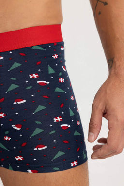 Новогодние боксеры-тройки стандартного кроя с тематикой Нового года - Defacto фото 3