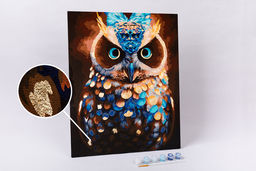 ФРЕЯ PNB/PLPT-174 Набор для раскрашивания по номерам ( с поталью ) 50 х 40 см Волшебный филин  фото 6