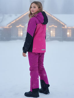 Горнолыжный костюм зимний для девочки розового цвета 9434R - Valianly фото 15