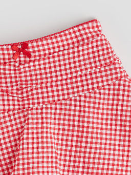 Beli Lastikli Ekose K?z ?ocuk ?ort Etek