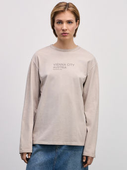 Лонгслив из хлопка garment dye / Zarina  фото 3