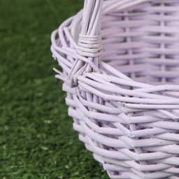 Корзина плетёная для хранения, 20×20×11.5 см, ручка h=13.5 см, лоза, сиреневая