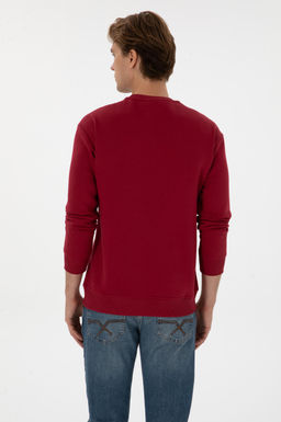 Erkek Koyu Frambuaz Basic Sweatshirt Sepette S_rpriz _ndirim - U.s. polo assn фото 5