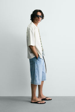 CAMISA LAVADA ESTAMPADO COMBINADO / Blanco - Zara фото 4