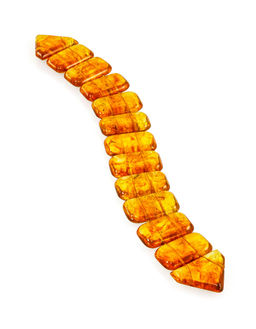 Перекидные чётки-змейка из формованного янтаря ярко-лимонного цвета