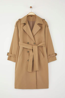 Vizon Kruvaze Oversize Uzun Trenckot TWOAW26TR00010 - Trendyolmilla фото 13