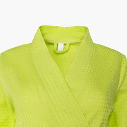 Халат вафельный женский Экономь и Я рукав 3/4, размер 54-56, салатовый, 100% хлопок, 200 г/м²