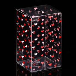 Цена за 5 шт. Складная коробка из PVC Сердца, 6 x 6 x 10 см