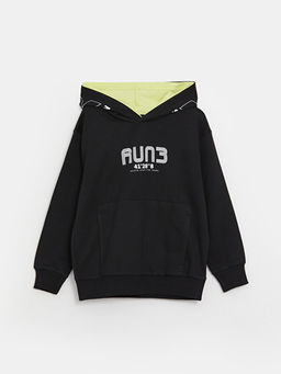 Rahat Kal?p Bask?l? Erkek ?ocuk Hoodie