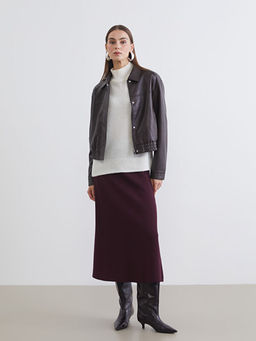 Beli Lastikli A Kesim Triko Etek