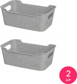 Набор: Корзинка универсальная "Mango" 4,1л -2шт. (гранит серый)