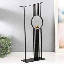 Фигурка металл «Золотая птичка. Абстракция», чёрный, 20×8×47 см