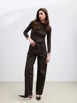 Ta?l? Baggy Fit Kad?n Jean Pantolon