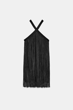 VESTIDO CORTO FLECOS / Negro - Zara фото 8