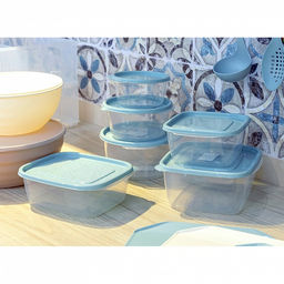 КОМПЛЕКТ КОНТЕЙНЕРОВ АРТ-ДЕКОР 1,25Л (2 ШТ) (Светло-голубой)