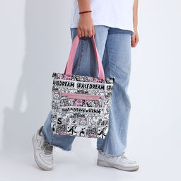 Шопер на молнии, наружный карман, цвет белый/розовый - Simaland фото 9