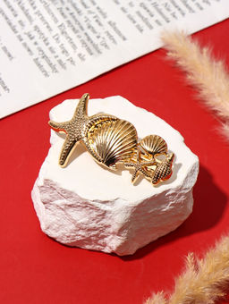 Заколка-автомат для волос "Лейла море" ассорти, 7,5 см, золото
