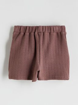 Beli Lastikli ?i?ek Detayl? K?z ?ocuk ?ort Etek