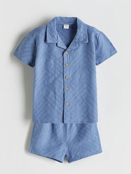 Pamuklu Erkek Bebek G?mlek ve ?ort 2li