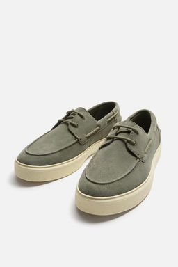 CASUAL LEATHER DECK SHOES - Zara фото 10