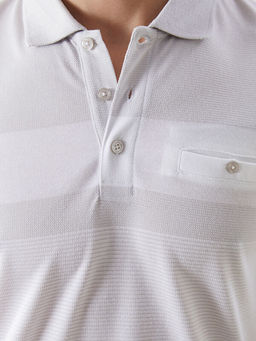 Polo Yaka ?izgili Merserize G?r?n?ml? Erkek Ti??rt