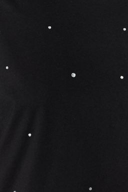 TRENDYOLMILLA Antrasit %100 Pamuk Tas Detayl? Relaxed/Genis Rahat Kesim Bisiklet Yaka Orme T-Shirt TWOSS23TS00153  фото 15