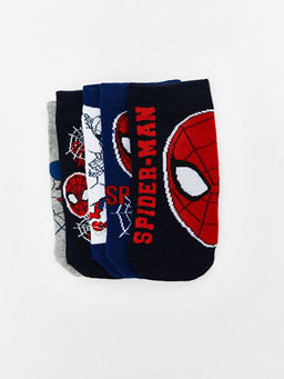 Spider-Man Desenli Erkek ?ocuk Patik ?orap 5li
