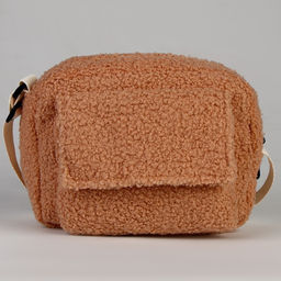 Плюшевая сумка тедди кросс-боди, бежевая