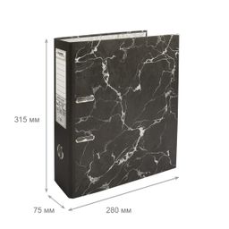 Expert Complete Регистратор под мрамор 75 мм 10 шт. Classic Lite A4 арочный механ. матовый черный EC102820