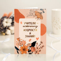 Открытка 4 шоколадки "Учителю - источнику мудрости и знаний"