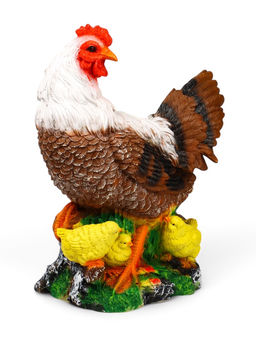 Садовая фигура из полистоуна «Курица с цыплятами», 42×17×30 см