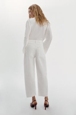 JEANS Z1975 BARREL TIRO ALTO / Blanco - Zara фото 5