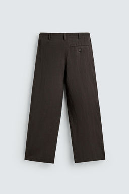 PANTAL?N RELAXED FIT 100% LINO / Marr?n oscuro - Zara фото 7