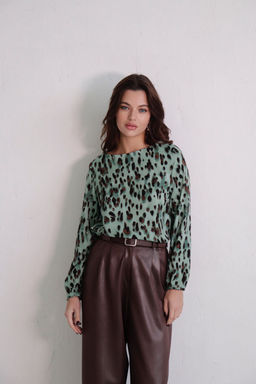 Блуза прямого силуэта с вырезом лодочка - Martichelli фото 38