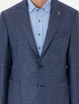 Koyu Mavi Slim Fit Y_nl_ Ceket