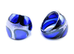 Перстень из муранского стекла модель 5 цв.синий