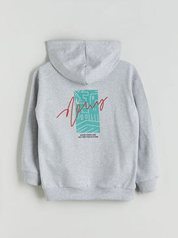 Kap??onlu Erkek ?ocuk Fermuarl? Sweatshirt